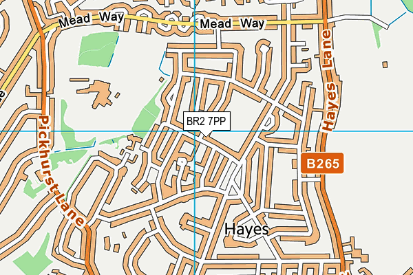 BR2 7PP map - OS VectorMap District (Ordnance Survey)