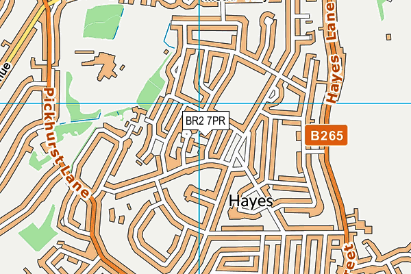 BR2 7PR map - OS VectorMap District (Ordnance Survey)