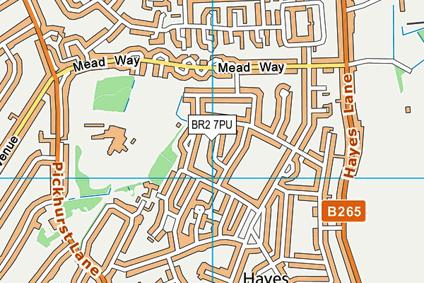 BR2 7PU map - OS VectorMap District (Ordnance Survey)