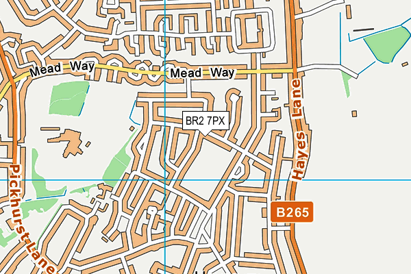 BR2 7PX map - OS VectorMap District (Ordnance Survey)