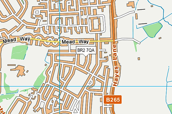 BR2 7QA map - OS VectorMap District (Ordnance Survey)