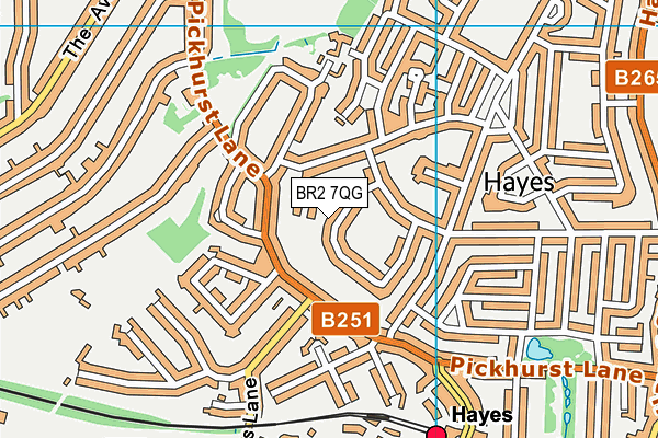 BR2 7QG map - OS VectorMap District (Ordnance Survey)