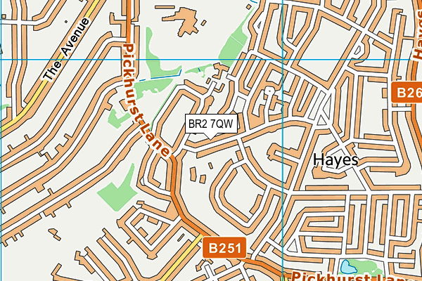 BR2 7QW map - OS VectorMap District (Ordnance Survey)