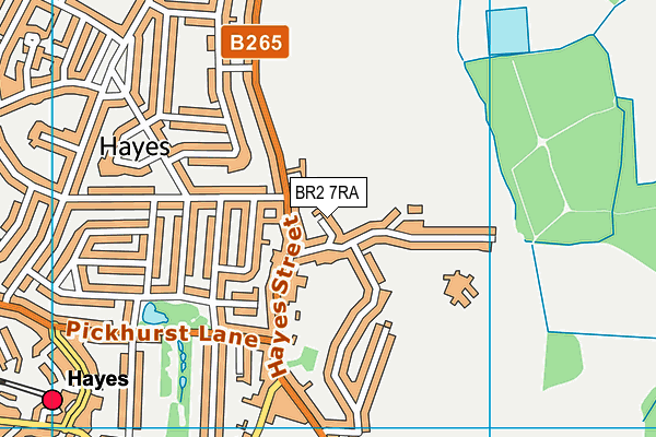 BR2 7RA map - OS VectorMap District (Ordnance Survey)