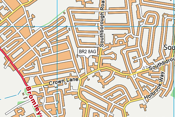 BR2 8AG map - OS VectorMap District (Ordnance Survey)