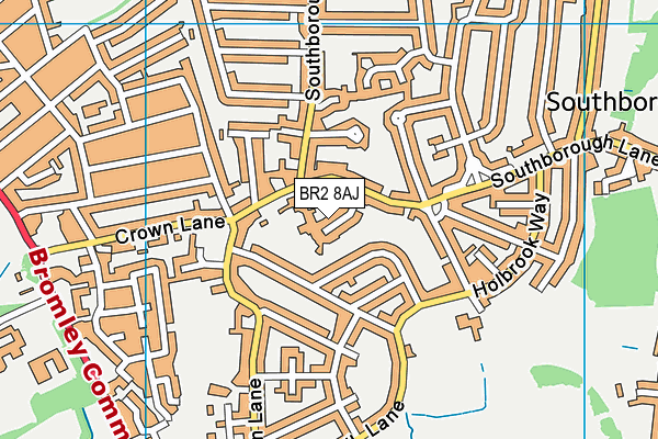 BR2 8AJ map - OS VectorMap District (Ordnance Survey)