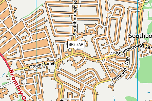BR2 8AP map - OS VectorMap District (Ordnance Survey)