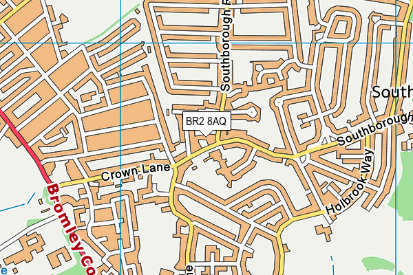 BR2 8AQ map - OS VectorMap District (Ordnance Survey)