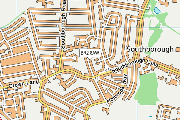 BR2 8AW map - OS VectorMap District (Ordnance Survey)