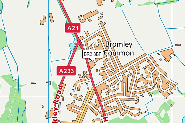BR2 8BF map - OS VectorMap District (Ordnance Survey)