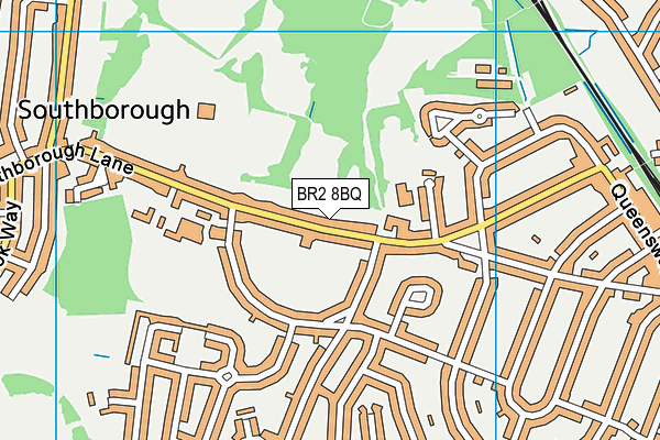 BR2 8BQ map - OS VectorMap District (Ordnance Survey)
