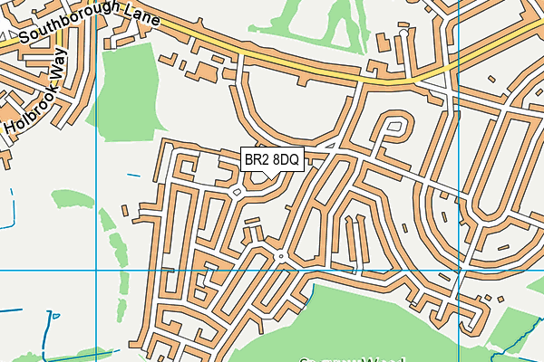 BR2 8DQ map - OS VectorMap District (Ordnance Survey)