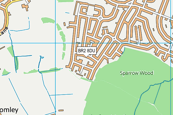 BR2 8DU map - OS VectorMap District (Ordnance Survey)