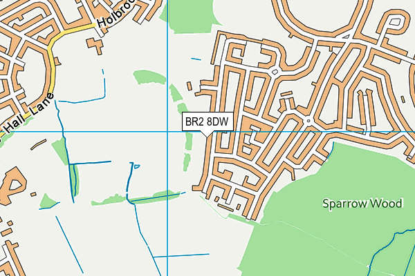 BR2 8DW map - OS VectorMap District (Ordnance Survey)