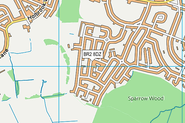 BR2 8DZ map - OS VectorMap District (Ordnance Survey)