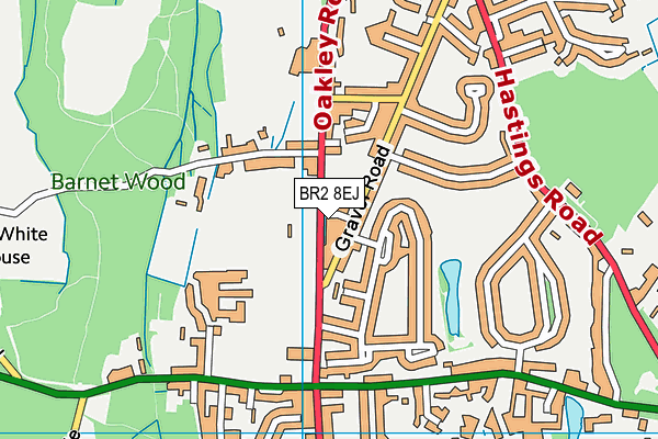 BR2 8EJ map - OS VectorMap District (Ordnance Survey)