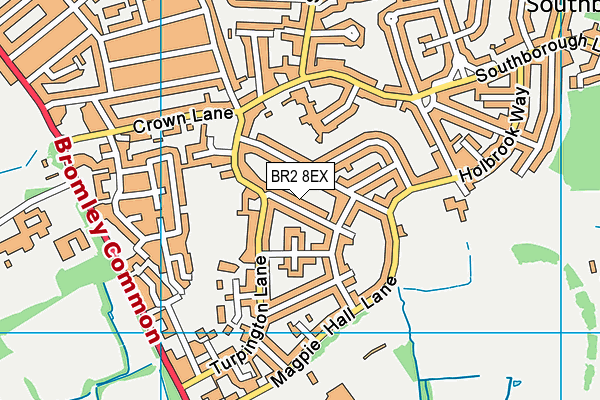 BR2 8EX map - OS VectorMap District (Ordnance Survey)