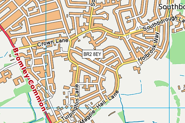 BR2 8EY map - OS VectorMap District (Ordnance Survey)