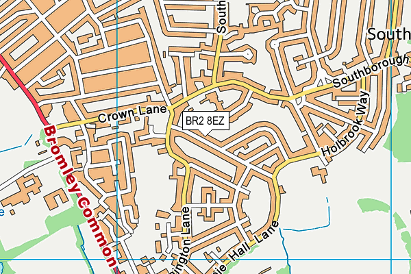 BR2 8EZ map - OS VectorMap District (Ordnance Survey)