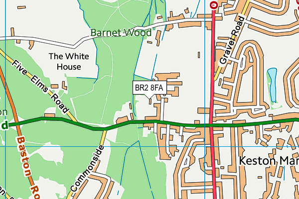 BR2 8FA map - OS VectorMap District (Ordnance Survey)