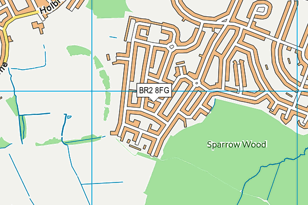 BR2 8FG map - OS VectorMap District (Ordnance Survey)