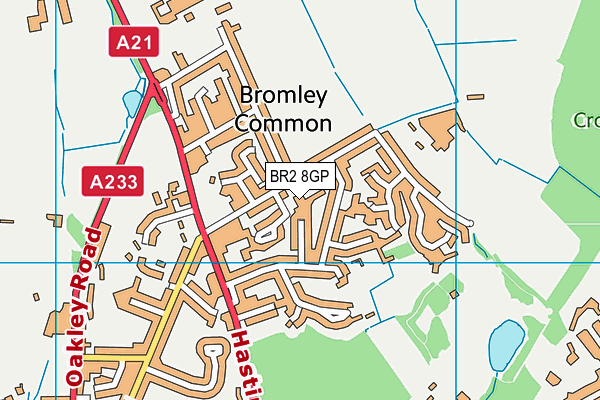 BR2 8GP map - OS VectorMap District (Ordnance Survey)
