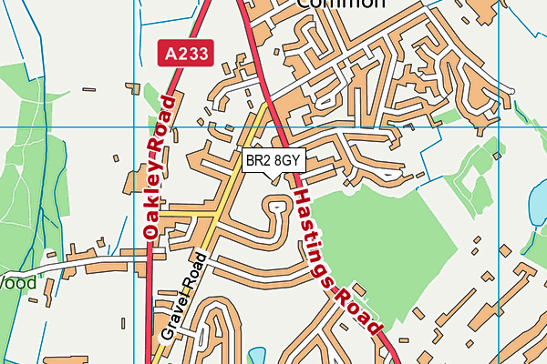 BR2 8GY map - OS VectorMap District (Ordnance Survey)