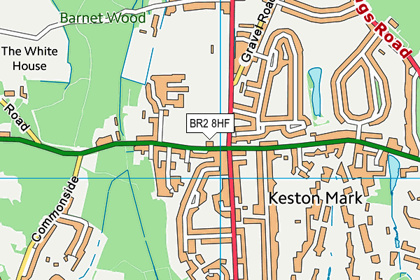 BR2 8HF map - OS VectorMap District (Ordnance Survey)