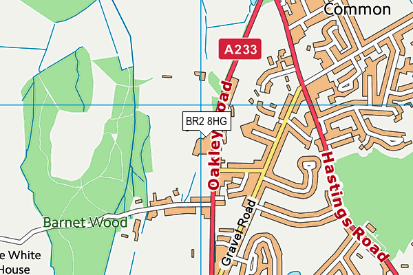BR2 8HG map - OS VectorMap District (Ordnance Survey)
