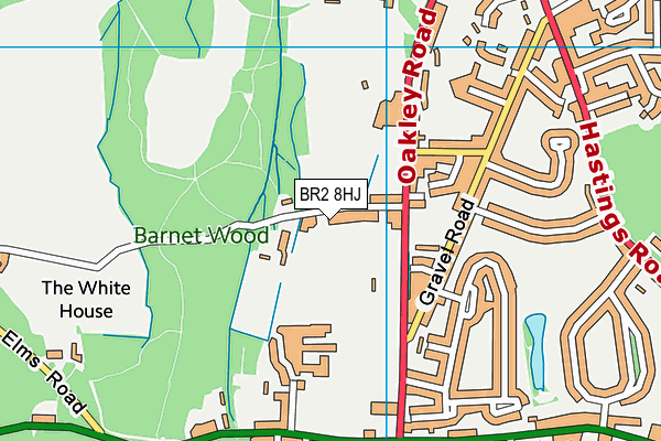 BR2 8HJ map - OS VectorMap District (Ordnance Survey)