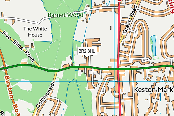 BR2 8HL map - OS VectorMap District (Ordnance Survey)