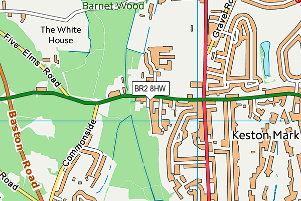 BR2 8HW map - OS VectorMap District (Ordnance Survey)