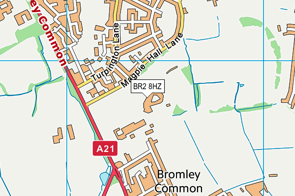 BR2 8HZ map - OS VectorMap District (Ordnance Survey)