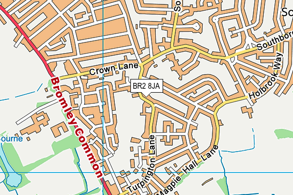 BR2 8JA map - OS VectorMap District (Ordnance Survey)