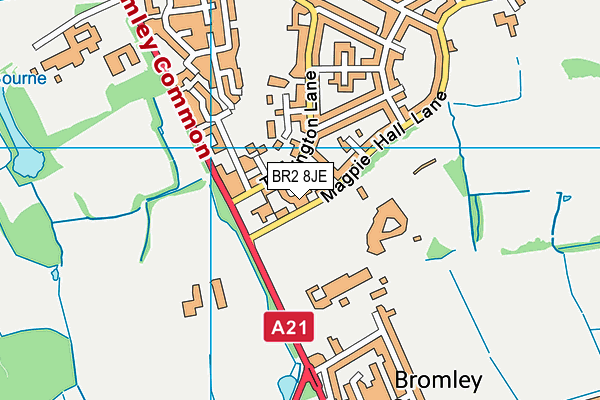 BR2 8JE map - OS VectorMap District (Ordnance Survey)