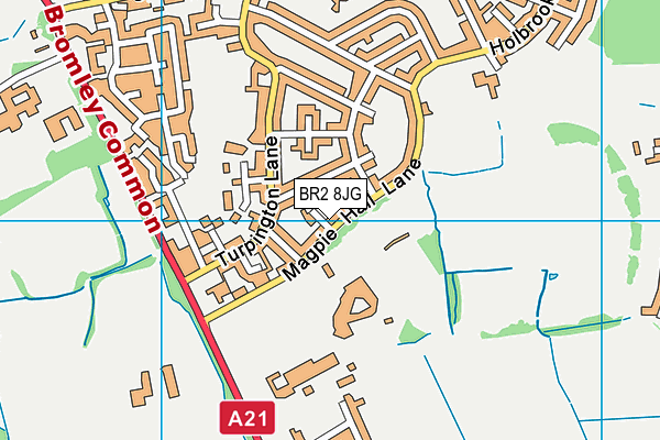 BR2 8JG map - OS VectorMap District (Ordnance Survey)