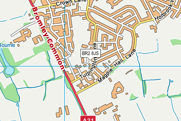 BR2 8JS map - OS VectorMap District (Ordnance Survey)