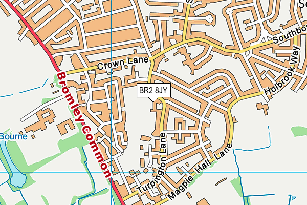 BR2 8JY map - OS VectorMap District (Ordnance Survey)