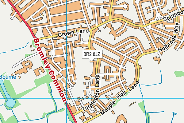BR2 8JZ map - OS VectorMap District (Ordnance Survey)