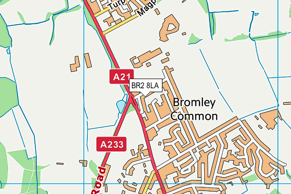 BR2 8LA map - OS VectorMap District (Ordnance Survey)