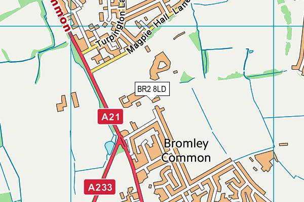 Trinity Church of England Primary School map (BR2 8LD) - OS VectorMap District (Ordnance Survey)