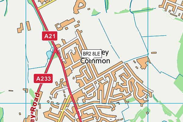 BR2 8LE map - OS VectorMap District (Ordnance Survey)