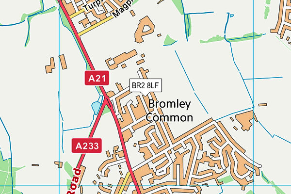 BR2 8LF map - OS VectorMap District (Ordnance Survey)
