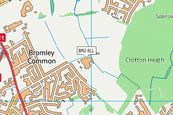 John Cooper Ground (Old Bromleians Fc) map (BR2 8LL) - OS VectorMap District (Ordnance Survey)