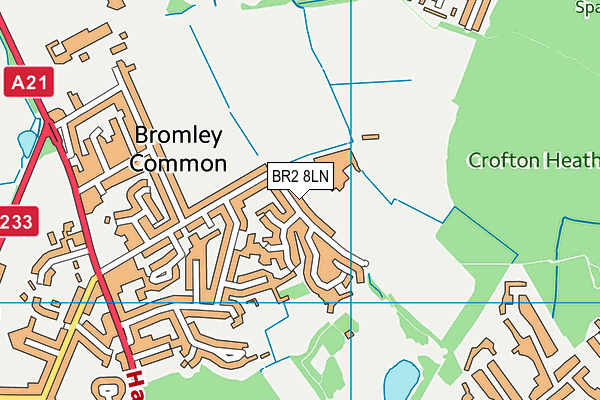 BR2 8LN map - OS VectorMap District (Ordnance Survey)