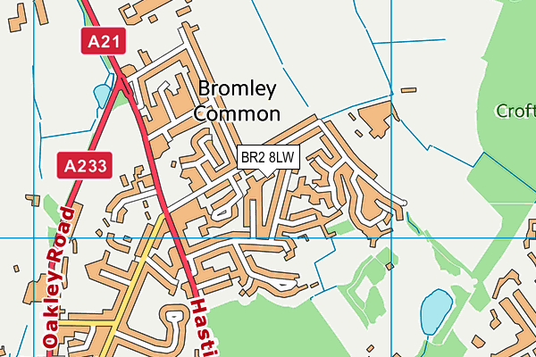 BR2 8LW map - OS VectorMap District (Ordnance Survey)