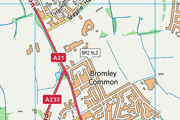 BR2 8LZ map - OS VectorMap District (Ordnance Survey)