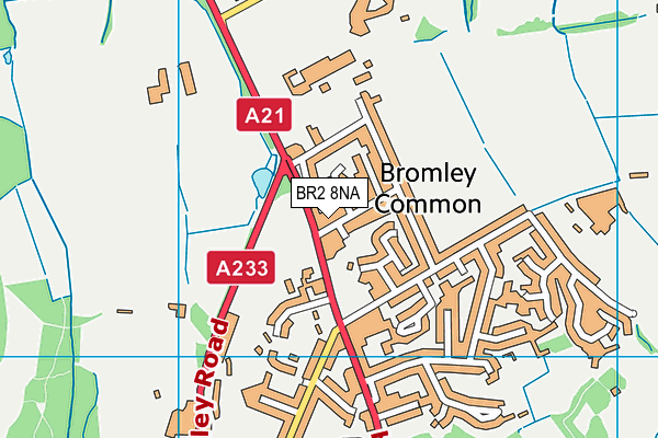 BR2 8NA map - OS VectorMap District (Ordnance Survey)