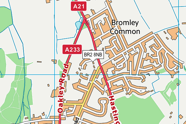 BR2 8NB map - OS VectorMap District (Ordnance Survey)