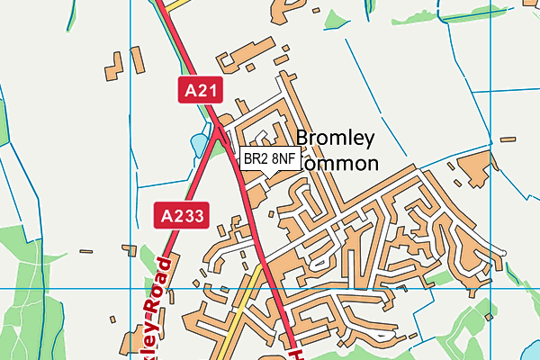 BR2 8NF map - OS VectorMap District (Ordnance Survey)